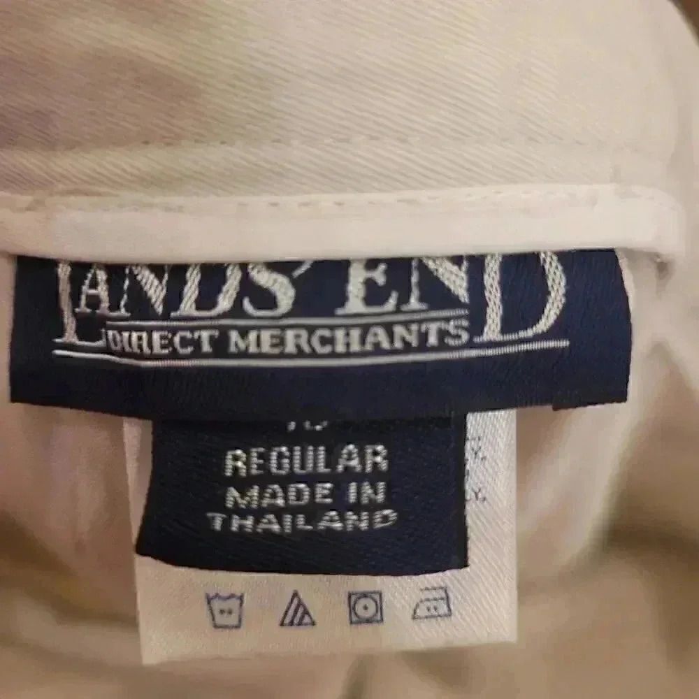 Lands' End Women's Ivory 100% Cotton High Waist Shorts - Picture 8 of 8